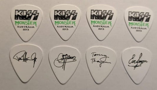 KISS 2012-13 Monster World Tour AUSTRALIA Green Logo Guitar Picks