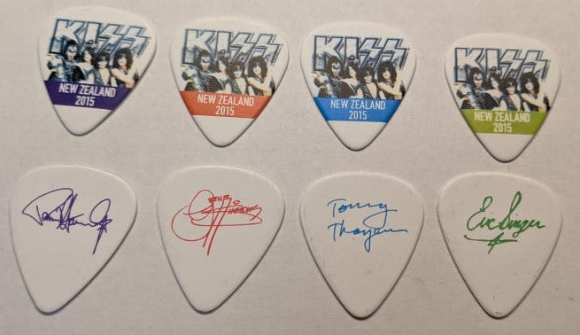 KISS 2015 40th Anniversary Tour NEW ZEALAND Band Photo Guitar Picks