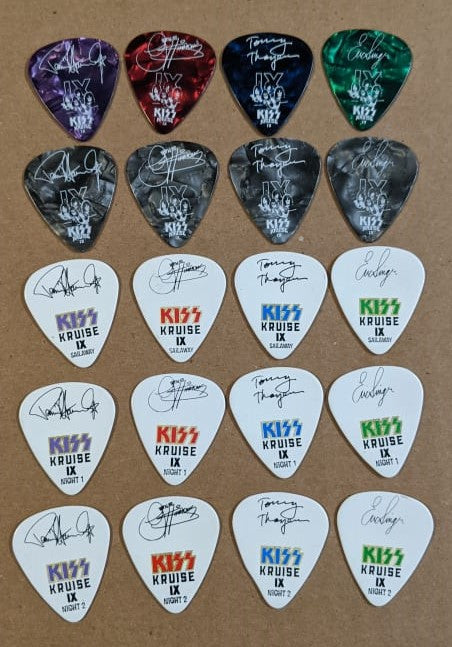 KISS Kruise IX Lot of all 5 sets 20 Guitar Picks total