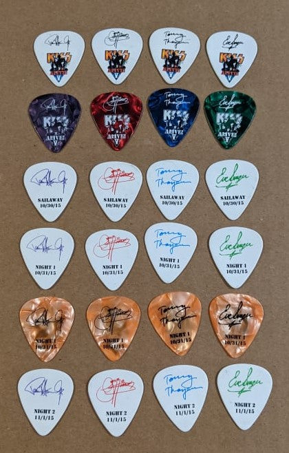 KISS Kruise V Lot of all 6 sets 24 Guitar Picks total