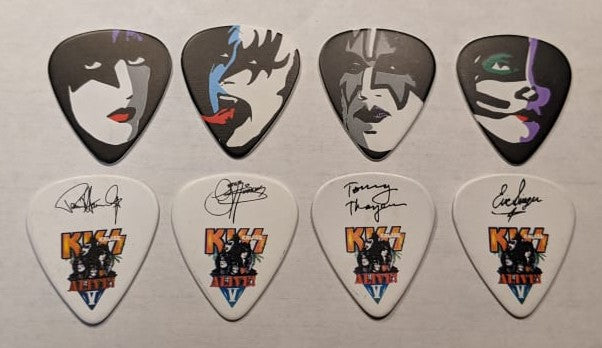 KISS Kruise V Faces on White Guitar Picks