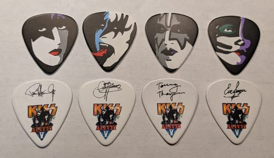 KISS Kruise V Faces on White Guitar Picks