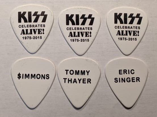 KISS Kruise V Black on Whte Printed Signature Guitar Picks