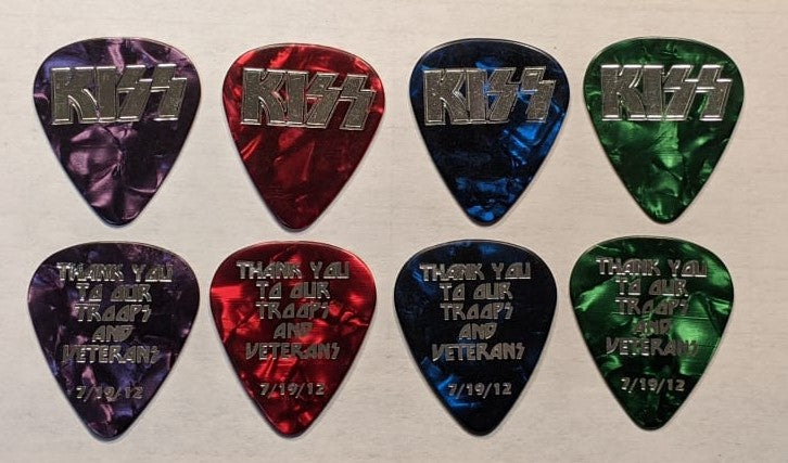 KISS 2012 The Tour 7-19-2012 Thanks to the Troops and Veterans Guitar Picks