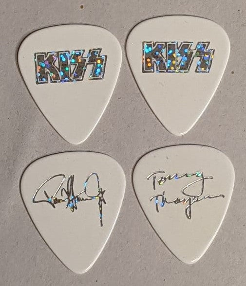 KISS 2013-2014 Rehearsal / Benefits Picks Silver Prism on White Guitar Picks