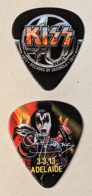 KISS Monster World Tour 3-3-2013 ADELAIDE AUSTRALIA City Guitar Pick