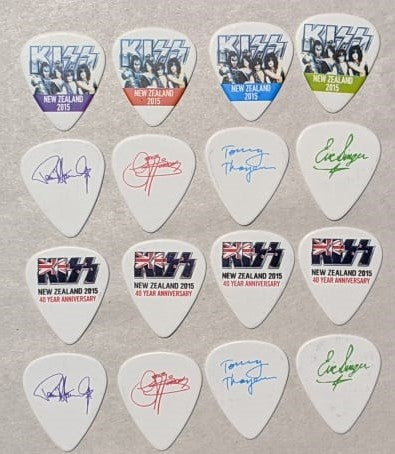 KISS Set of 8 2015 40th Anniversary Tour NEW ZEALAND Band Photo Guitar Picks