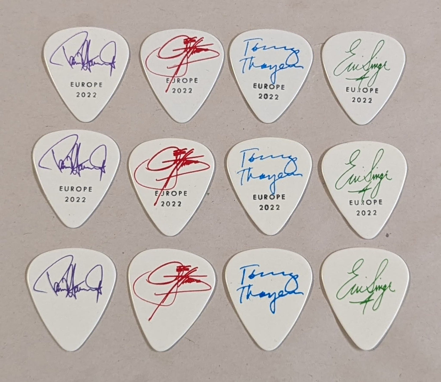 KISS 2022 End of the Road EUROPE Tour Set of 12 Guitar Picks