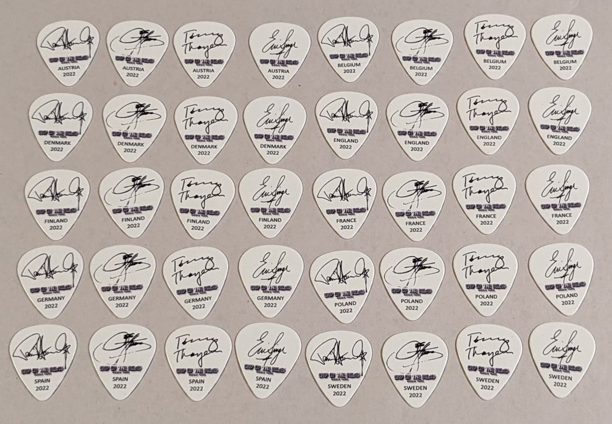 KISS 2022 End of the Road EUROPE Tour Set of 72 FLAG Guitar Picks