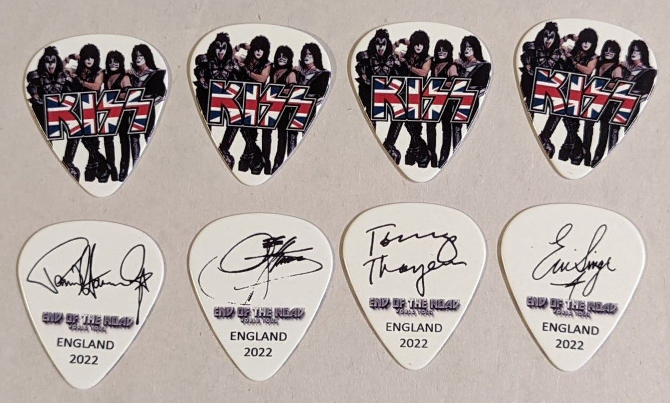 KISS 2022 End of the Road EUROPE Tour ENGLAND Flag Guitar Picks