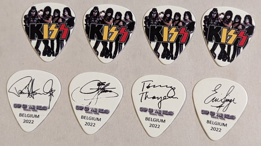 KISS 2022 End of the Road EUROPE Tour Flag BELGIUM Guitar Picks