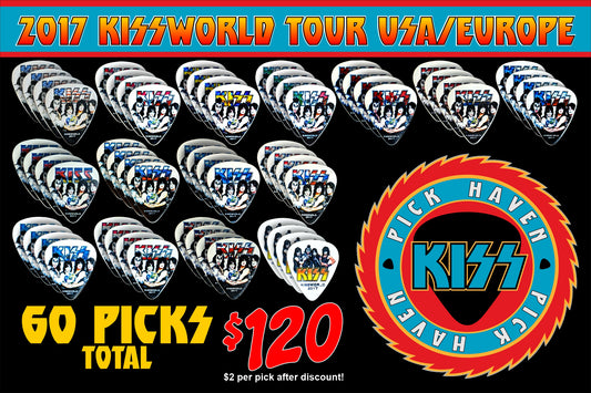 KISS 2017 KISSWORLD Tour  Complete set of 60 Guitar Picks