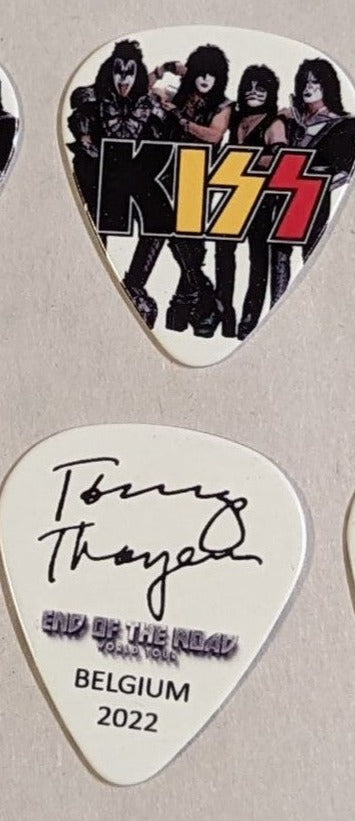 KISS 2022 End of the Road EUROPE Tour Flag BELGIUM Guitar Picks