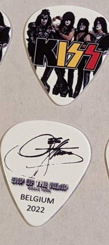 KISS 2022 End of the Road EUROPE Tour Flag BELGIUM Guitar Picks