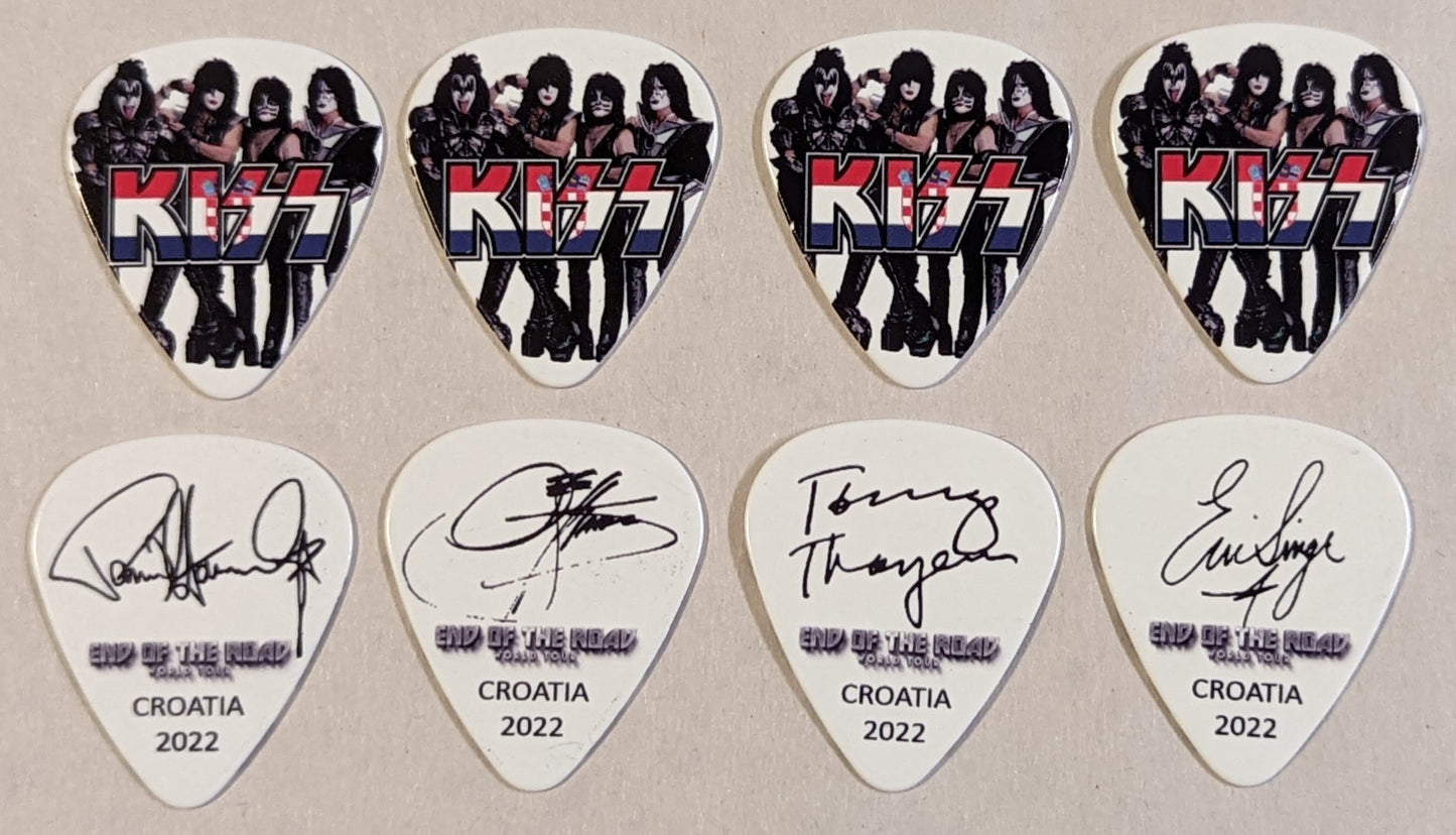 KISS 2022 End of the Road EUROPE Tour  Flag CROATIA Guitar Picks
