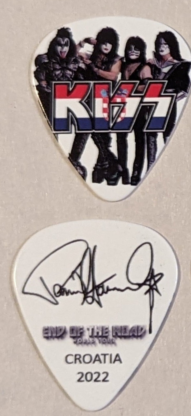 KISS 2022 End of the Road EUROPE Tour  Flag CROATIA Guitar Picks