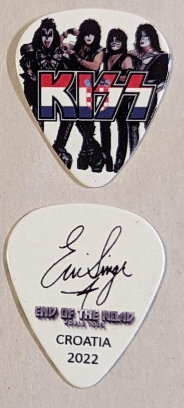 KISS 2022 End of the Road EUROPE Tour  Flag CROATIA Guitar Picks