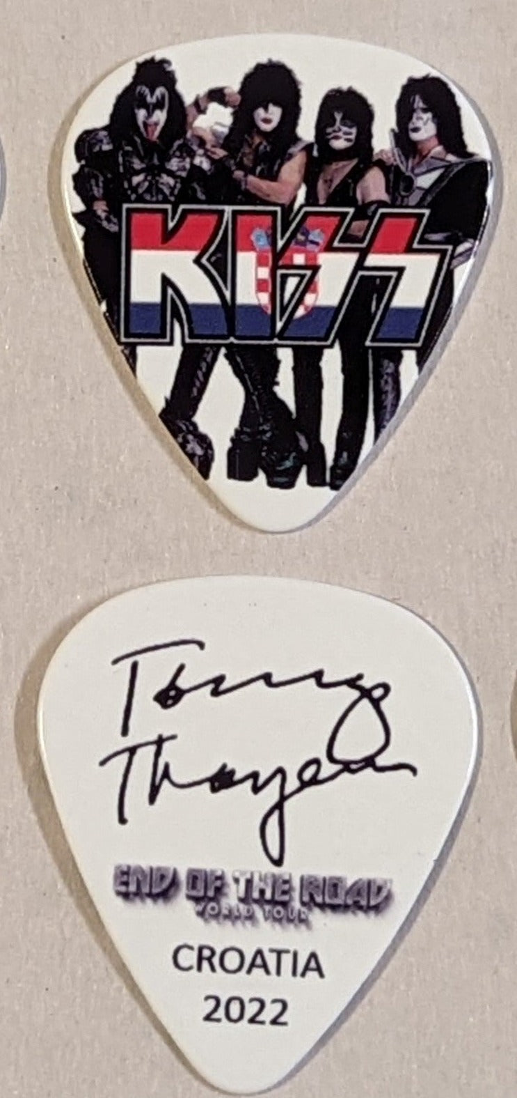 KISS 2022 End of the Road EUROPE Tour  Flag CROATIA Guitar Picks