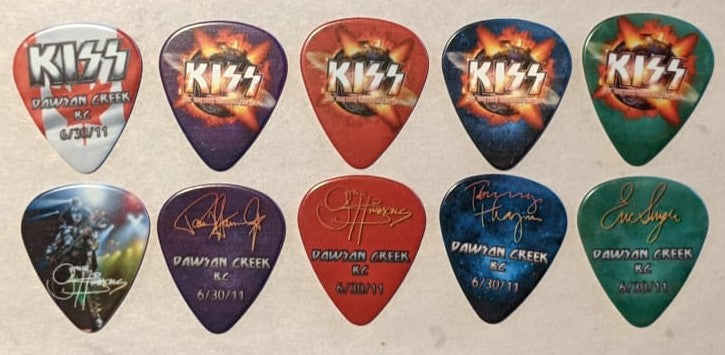 KISS 2011 HSOE DAWSON CREEK CANADA 6-30-2011 City Guitar Picks