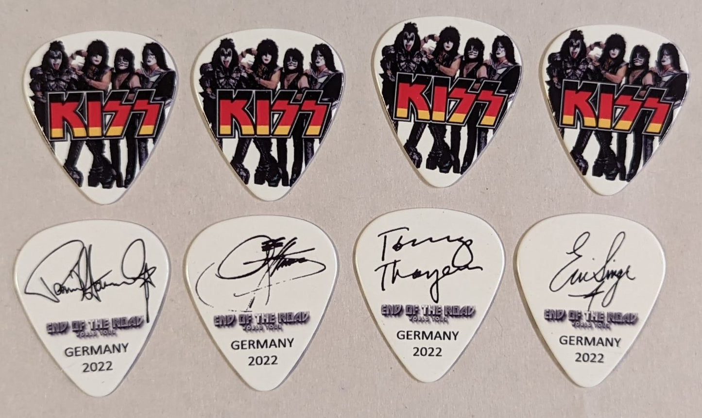 KISS 2022 End of the Road EUROPE Tour GERMANY Flag Guitar Picks Set of 4