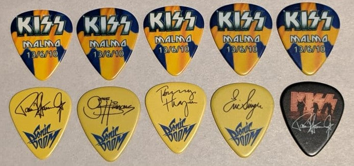KISS MALMO SWEDEN 13/6/2010 Sonic Boom Over Europe City Guitar Picks