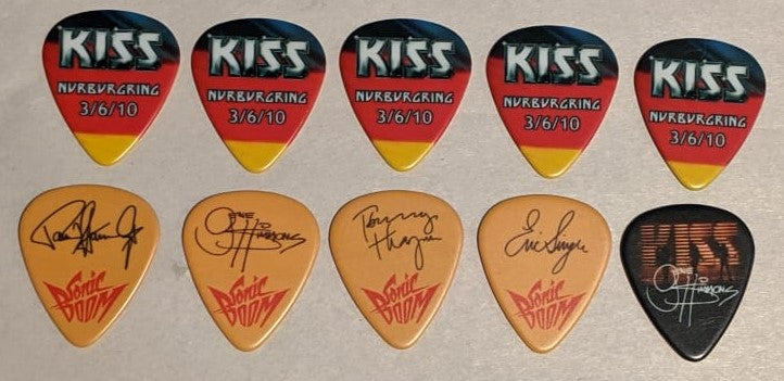 KISS NURBURGRING GERMANY 3/6/2010 Sonic Boom Over Europe City Guitar Picks