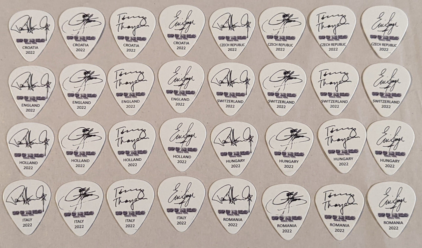 KISS 2022 End of the Road EUROPE Tour Set of 72 FLAG Guitar Picks
