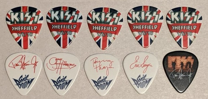 KISS SHEFFIELD ENGLAND 1/5/2010 Sonic Boom Over Europe City Guitar Picks