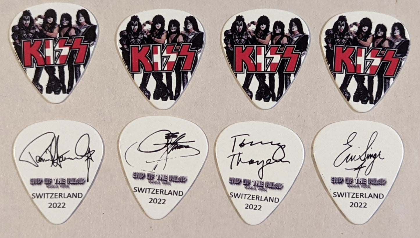 KISS 2022 End of the Road EUROPE Tour Flag SWITZERLAND Guitar Picks