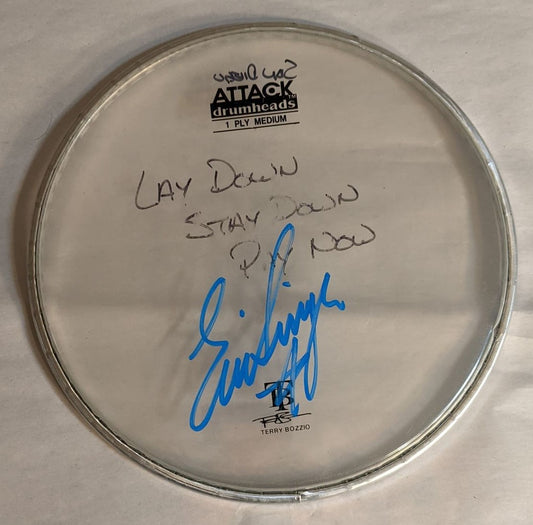 CHULA VISTA/SAN DIEGO  8-12-2012 ERIC SINGER Stage-Used Signed drumheads