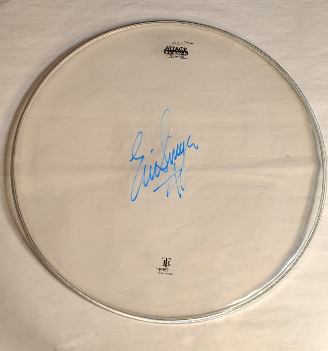 TULSA  8-26-2012  ERIC SINGER Stage-Used Signed drumheads