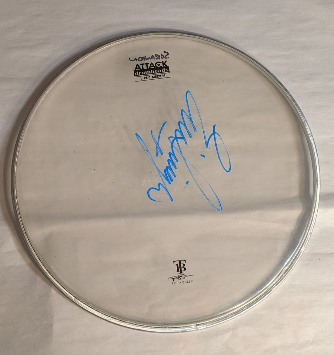 SCRANTON 9-18-2012  ERIC SINGER Stage-Used Signed drumheads