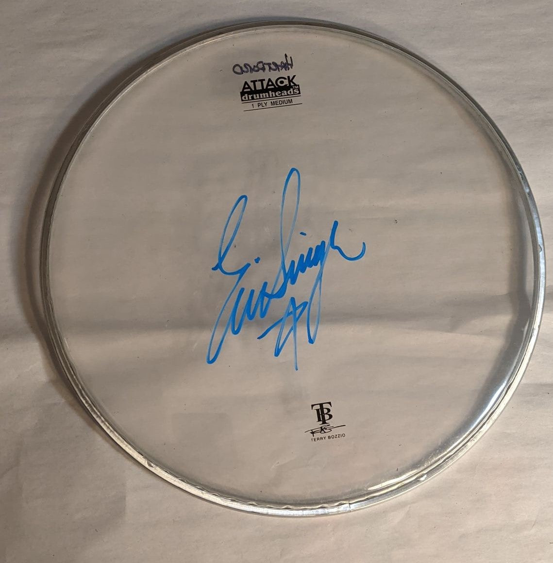 HARTFORD 9-23-2012 ERIC SINGER Stage-Used Signed drumheads