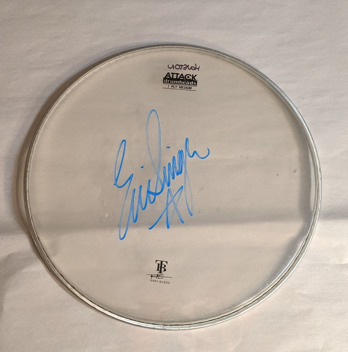 HOUSTON/WOODLANDS 8-3-2012  ERIC SINGER Stage-Used Signed drumheads