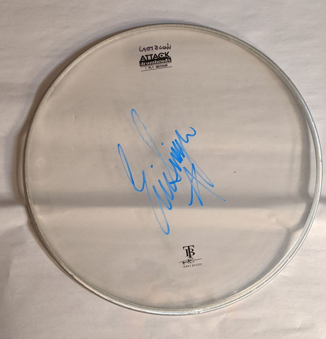 HOUSTON/WOODLANDS 8-3-2012  ERIC SINGER Stage-Used Signed drumheads