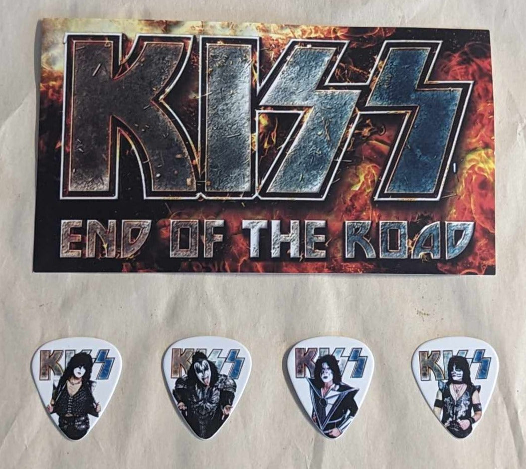 KISS 2022 End of the Road Tour UNUSED DRUM HEAD STICKER with Guitar Picks