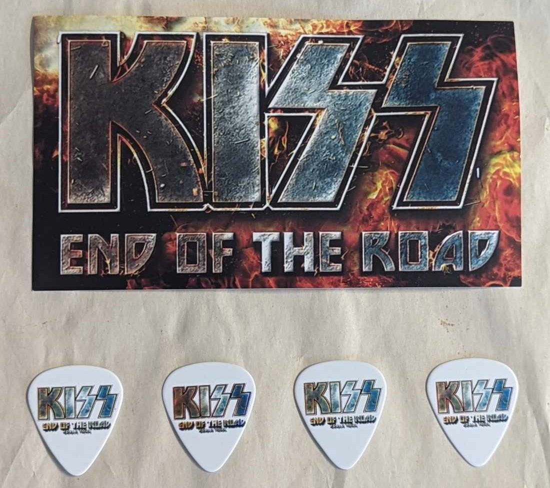 KISS 2022 End of the Road Tour UNUSED DRUM HEAD STICKER with Guitar Picks
