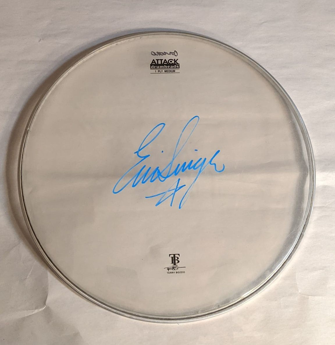 CONCORD 8-16-2012  ERIC SINGER Stage-Used Signed drumheads
