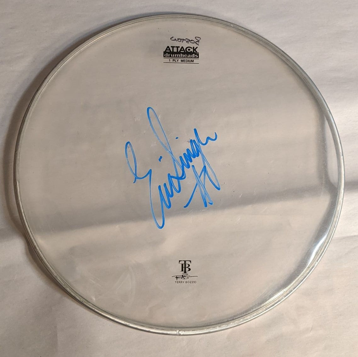 MANSFIELD/BOSTON  9-16-2012 ERIC SINGER Stage-Used Signed drumheads