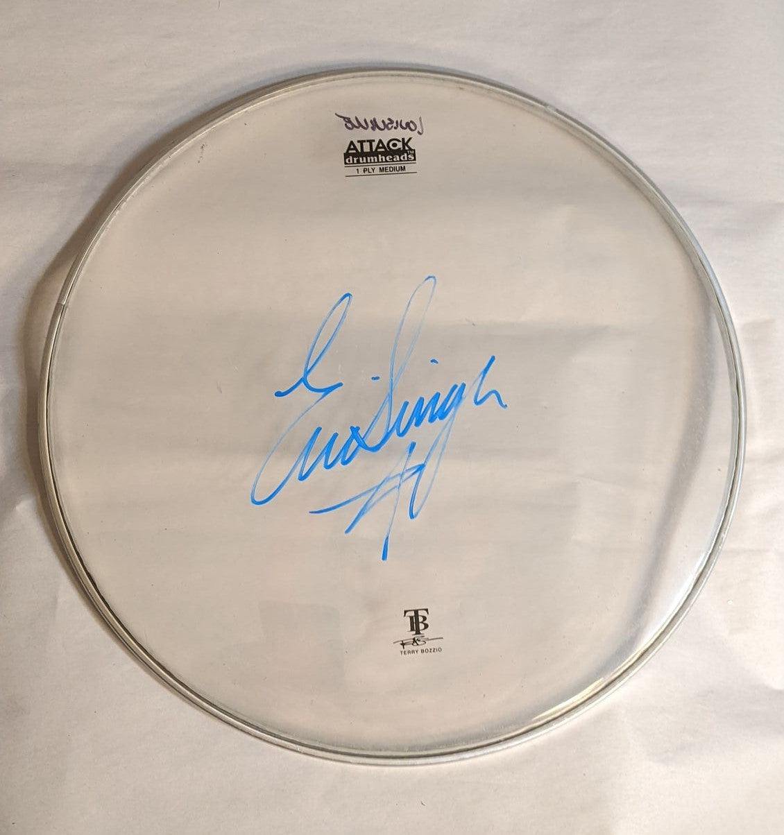 LOUISVILLE 8-1-2012  ERIC SINGER Stage-Used Signed drumheads