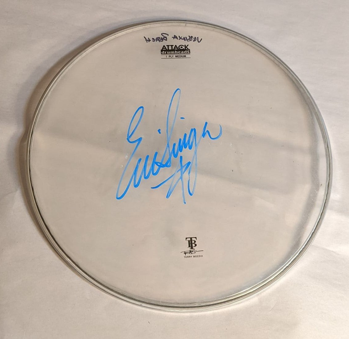 VIRGINIA BEACH 7-21-2012  ERIC SINGER Stage-Used Signed drumheads