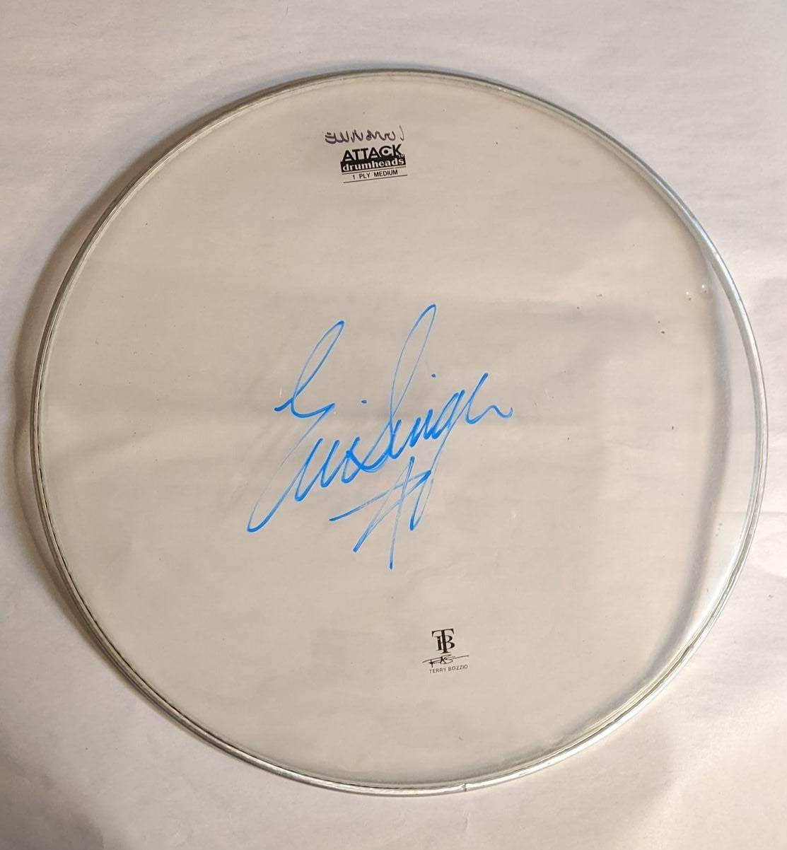 LOUISVILLE 8-1-2012  ERIC SINGER Stage-Used Signed drumheads
