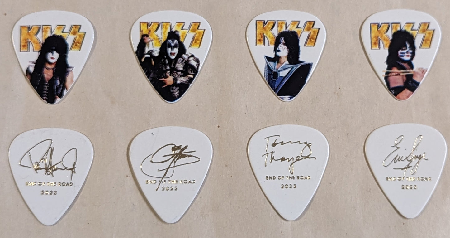 KISS 2023 End of the Road Tour GOLD LOGO INDIVIDUAL PICTURES Guitar Picks