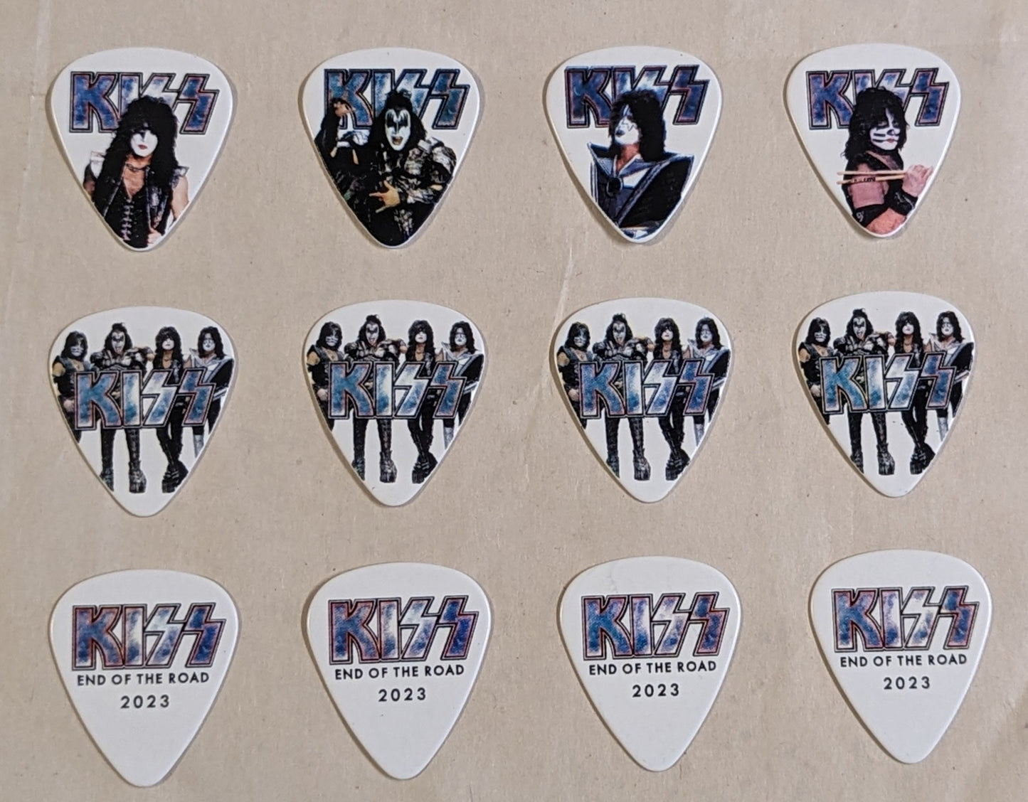 KISS 2023 End of the Road Tour SET OF 12 Guitar Picks