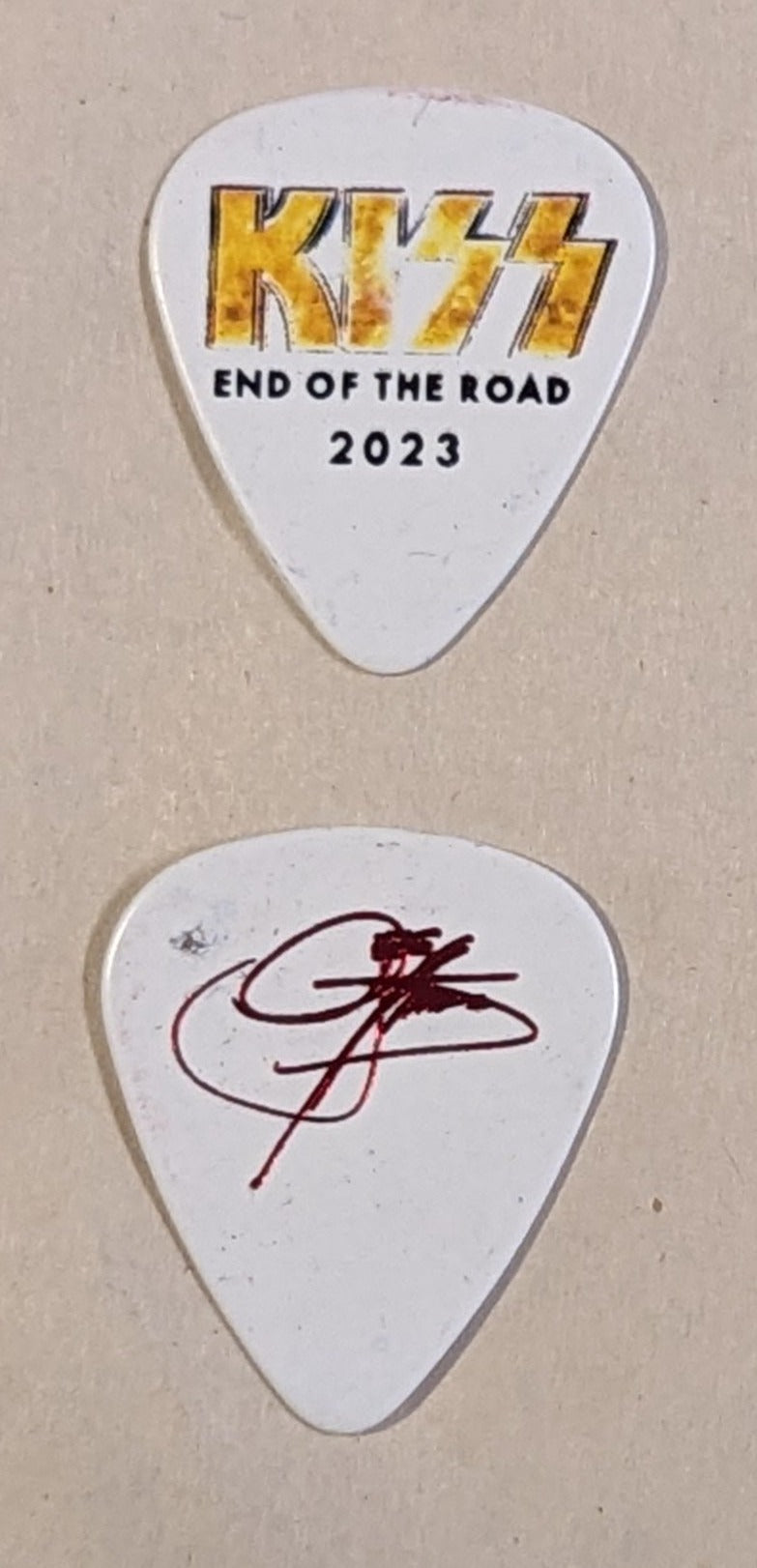 KISS 2023 End of the Road Tour GOLD LOGO COLORED SIGNATURES Guitar Picks
