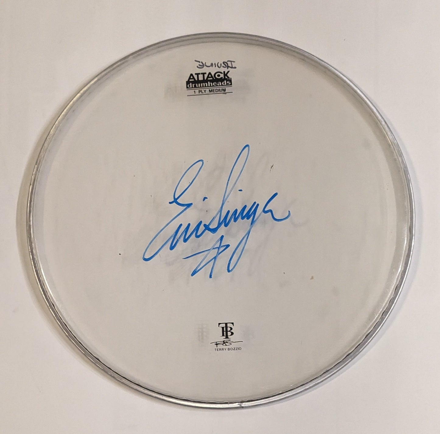 IRVINE CA 8-14-2012  ERIC SINGER Stage-Used Signed drumheads KISS
