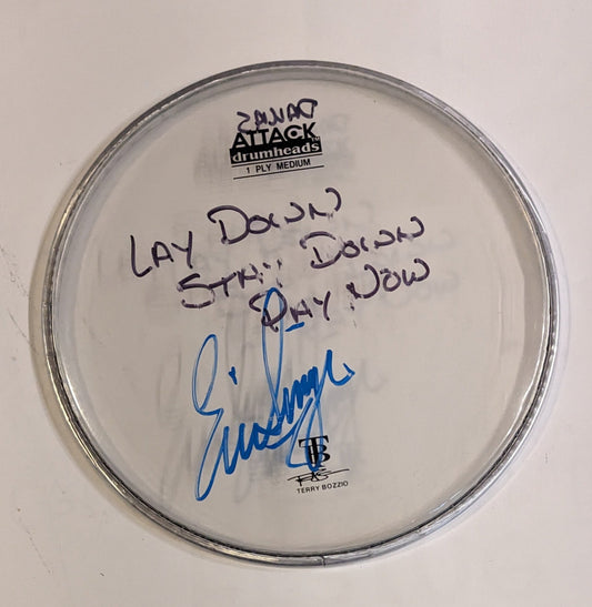 DALLAS TEXAS 8-4-2012 ERIC SINGER Stage-Used Signed 8" Drumhead