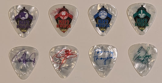 KISS Kruise: Land-Locked In Vegas Electric Show Set of 4 Ship with Icon Marble Guitar Picks