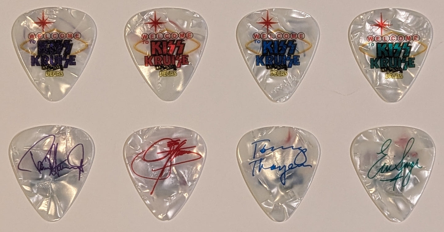 KISS Kruise: Land-Locked In Vegas Acoustic Show Set of 4 Marble Welcome To KISS Kruise Vegas Guitar Picks