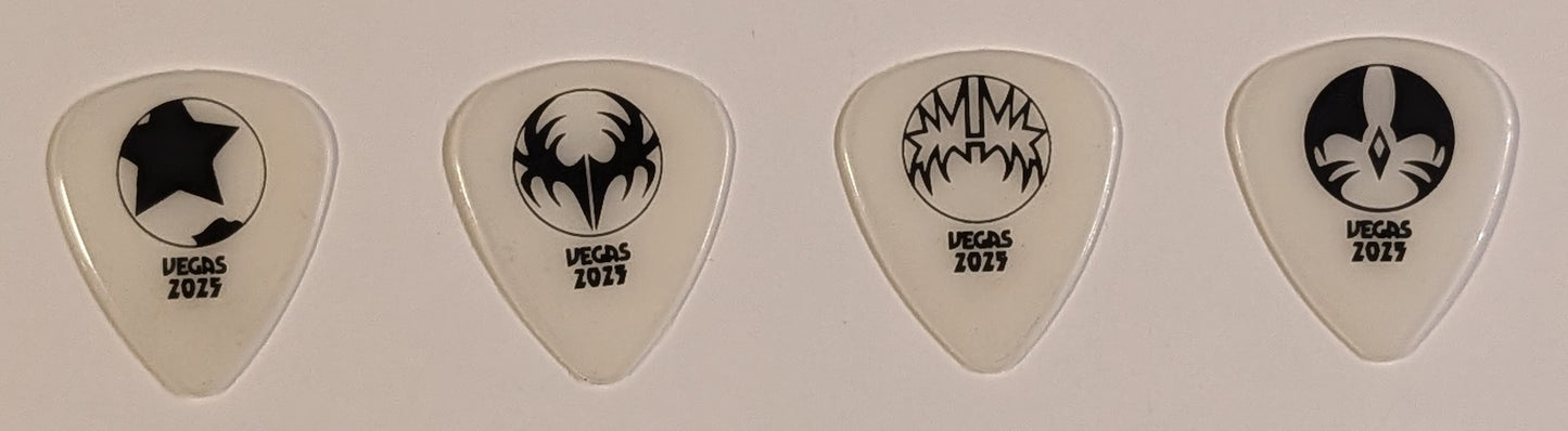 KISS Kruise: Land-Locked In Vegas Glow-In-the-Dark Set of 4 Large Icons Guitar Picks